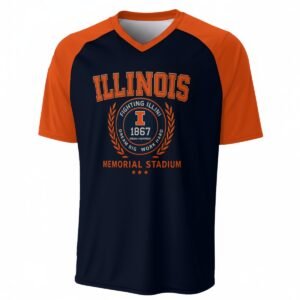 Illinois at Urbana-Champaign - Fighting Illini V-Neck Short Sleeve T-Shirt